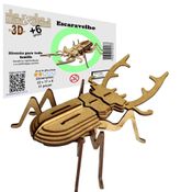Brinquedo Quebra Cabeça 3D Besouro Escaravelho Mdf