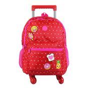 Mochila Com Rodinhas Summer Fun Emoji Vermelha - Clio Style