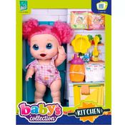 Boneca Articulada - Baby’s Collection - Kitchen - Rosa - 26 cm - Super Toys