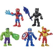 Kit Marvel Super Hero Adventures Avengers  c/5 Spider Capitao Hulk e Pantera