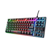 Teclado Gamer Trust GXT 833 Thado Rainbow ABNT Preto - T23698