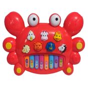 Teclado Brinquedo Infantil Bichinhos Caranguejo Vermelho