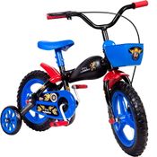 Bicicleta Infantil Motobike Meninos Aro 12 Preta e Azul Styll Kids