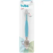 Colher 2 em 1 Buba Raspa Fruta em Inox e Silicone Azul Buba