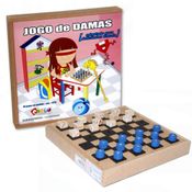 JOGO DE TABULEIRO BRAILLE DAMA DE MADEIRA