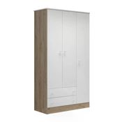 Guarda Roupa Infantil Doce Sonho 03 Portas 2617 Carvalho Rustico Branco Qmovi
