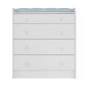 Comoda Infantil Doce Sonho 04 Gavetas 2523 Branco Qmovi