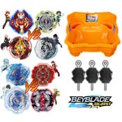 6 Beyblades Gyro + Arena Beyblade Burst Hasbro + 3 Lançador