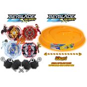 Kit 4 Beyblade 4 Lançador + Beystadium Arena Beyblade Burst