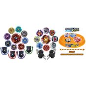 Kit 4 Beyblade Burst + 4 Beyblade Metal Fury Led + Arena Beyblade