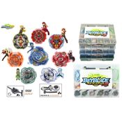 Kit 6 Beyblade Burst Valt Shu Ken e Outros +  Lançadores + Maleta