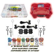 Kit 3 Beyblade Burst + 7 Lançadores 3 Grip + Arena Beystadium + Maleta Beyblade