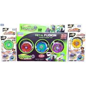 Kit 5 Beyblade Metal C/Luz Led Speed Light + 3 Lançadores