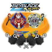 Kit 2 Beyblade 4 Lançador + Arena BBR Beystadium Beyblade