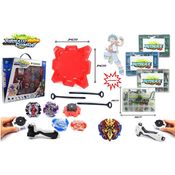 Kit 5 Beyblade Burst C/Lançador Rantaro Daigo Shu + Maleta + Arena