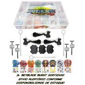 Kit 3 Beyblade Burst + 7 Lançadores 3 Grip + Maleta Beyblade