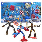 Capitão América Kit 4 Bonecos Vingadores Marvel Bend and Flex Hasbro