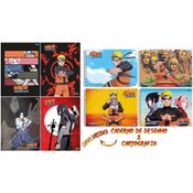 Kit 2 Cadernos Naruto Shippuden Brochurão + Desenho e Cartografia Naruto