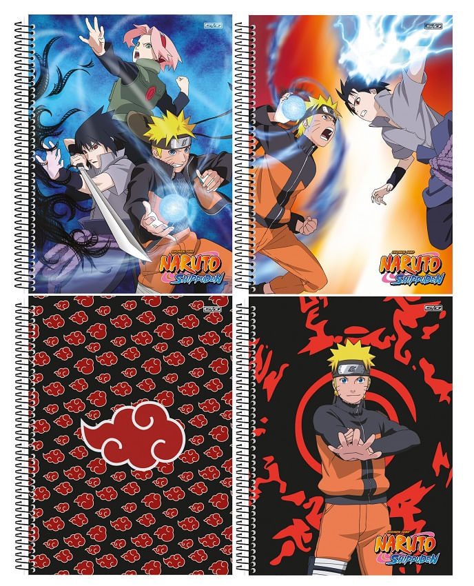 Caderno Naruto Shippuden Desenho e Cartografia Naruto Sasuke - Ri
