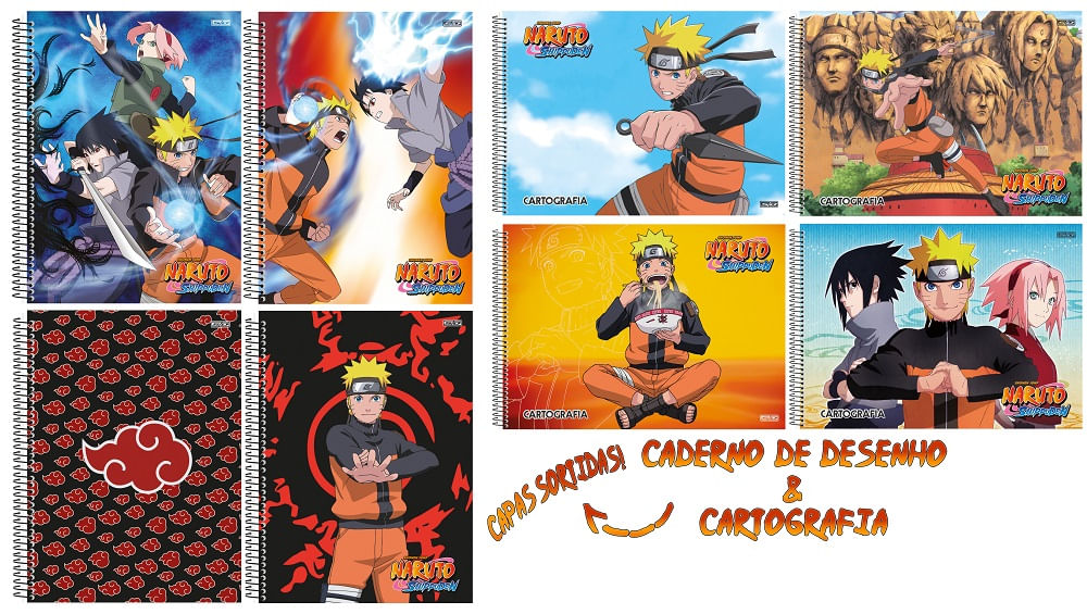 Caderno Espiral 1 Matéria Boruto Anime Naruto Escolar - São