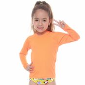 Blusa Infantil Manga Longa de Proteção UV50+ Laranja Criança