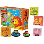 Brinquedo Infantil Jogo de Mesa Animais 48 Peças 24 Pares