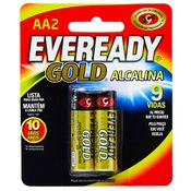 Pilhas Alcalinas - LR6 Pequena - AA - Cartela com 2 Unidades - Eveready Gold