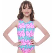 Maiô Infantil com Zíper Doce Verão Proteção UV50+ Menina