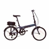 Bicicleta Dobrável Metro Cinza + Bolsa de Transporte Para Bicicleta Dobrável Preta Durban