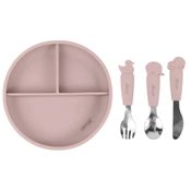 Kit Alimentação Silicone Flex Rosa com 4 Ítens Clingo Mod 3