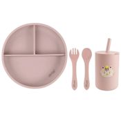 Kit Alimentação Silicone Flex Rosa Com 4 ítens Clingo Mod 2