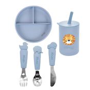 Kit Alimentação Silicone Flex Azul Com 5 ítens Clingo