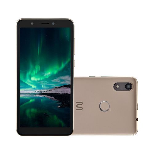 Smartphone Multilaser F Pro 4G 16GB Wi-Fi 5.5 pol. Dual Chip 1GB RAM Sensor de Digitais 5MP + 5MP Android 9 (Go edition) Quad Core - Dourado - P9119