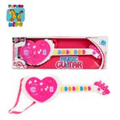 GUITARRA MUSICAL BRINQUEDO GIRLS COR BRANCO C\ ROSA