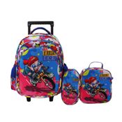 Mochila Escolar 3 Peças com alça com lancheira e estojo