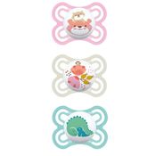 CHUPETA MAM PERFECT 0-6 MESES TAMANHO 1 BICO SILICONE BLISTER TRIPLA MENINO MENINA Cor:Tigre - Flor - Dino