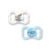 CHUPETA MAM AIR 16+ MESES FASE 3 BICO SILICONE EMBALAGEM DUPLA COM ESCUDO EXTRA VENTILADO Cor:Neutra/Azul