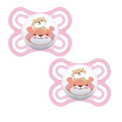 CHUPETA MAM PERFECT 0-6 MESES TAMANHO 1 BICO SILICONE EMBALAGEM DUPLA MENINO MENINA Cor:Rosa Tigre