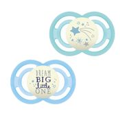CHUPETA MAM PERFECT NIGHT 6+ MESES BRILHA ESCURO TAMANHO 2 BICO SILICONE EMBALAGEM DUPLA MENINO MENINA Cor:Azul