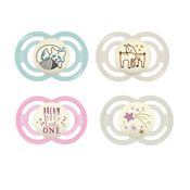 KIT CHUPETAS MAM PERFECT NIGHT 6+ MESES BRILHA ESCURO TAMANHO 2 BICO SILICONE EMBALAGEM COM 4 MENINO MENINA Cor:Azul Rap