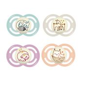 KIT CHUPETAS MAM PERFECT NIGHT 6+ MESES BRILHA ESCURO TAMANHO 2 BICO SILICONE EMBALAGEM COM 4 MENINO MENINA Cor:Azul Rap