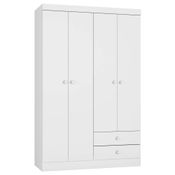 Guarda Roupa Infantil 4 Portas 2 Gavetas 1044 Louise Branco - AJL Móveis