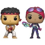 Boneco Funko Pop Ryu & Brite Bomber Fortnite Street Figther