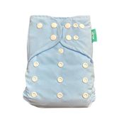 Fralda Ecológica  Tactel Com Absorvente Lisa Azul Bebê