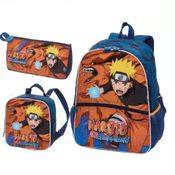 Kit Mochila de Costa+Lancheira+Estojo Naruto Kurama Pacific