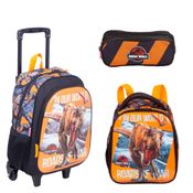 Kit Sestini - Mochila com Rodas, Lancheira e Estojo - Jurassic World