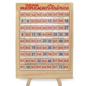 Tabuada Multiplicação Dinâmica 81 Peças Giratórias Madeira