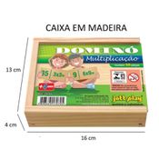 Brinquedo Dominó de Multiplicação 28 Peças Caixa De Madeira