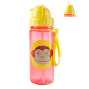 Garrafa Infantil Com Canudo Skip Hop Flip Zoo 350ml Cor:Macaco (Amarelo)