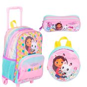 Kit Sestini - Mochila com Rodas, Estojo e Lancheira Especial - Casa Mágica da Gabby